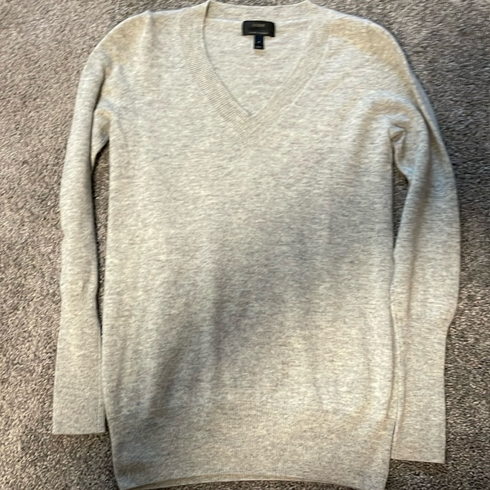 WOMENS J CREW ITALIAN CASHMERE V NECK SWEATER